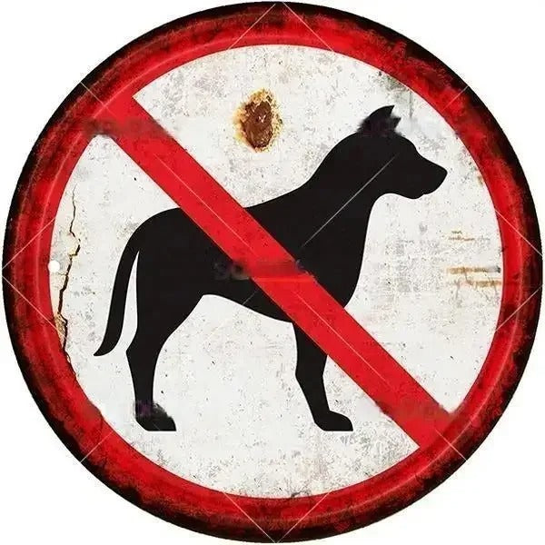 STOP Warning Round Garage Vintage Metal Sign | Each Plate