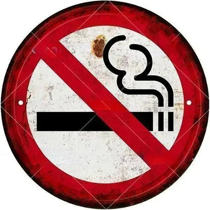 STOP Warning Round Garage Vintage Metal Sign | Each Plate