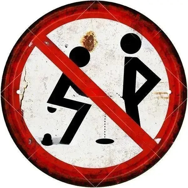 STOP Warning Round Garage Vintage Metal Sign | Each Plate