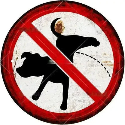 STOP Warning Round Garage Vintage Metal Sign | Each Plate