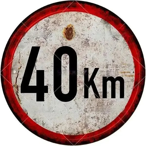 STOP Warning Round Garage Vintage Metal Sign | Each Plate
