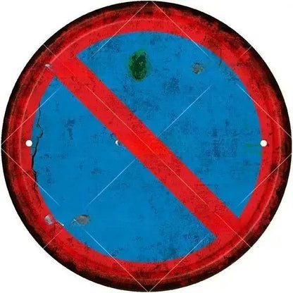 STOP Warning Round Garage Vintage Metal Sign | Each Plate