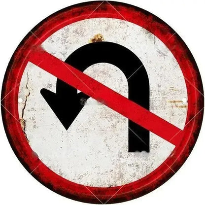 STOP Warning Round Garage Vintage Metal Sign | Each Plate