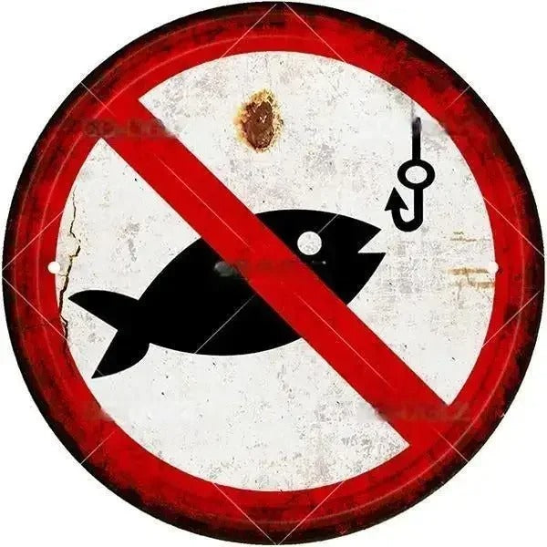 STOP Warning Round Garage Vintage Metal Sign | Each Plate