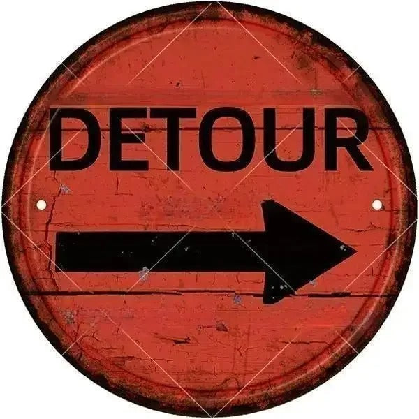STOP Warning Round Garage Vintage Metal Sign | Each Plate