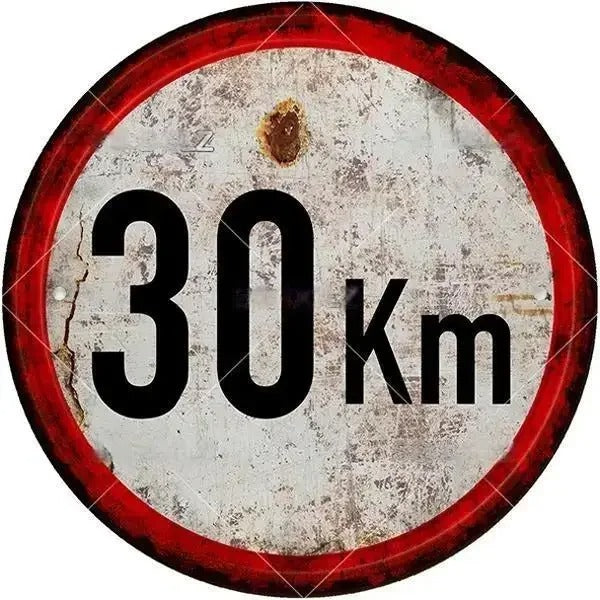 STOP Warning Round Garage Vintage Metal Sign | Each Plate