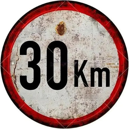 STOP Warning Round Garage Vintage Metal Sign | Each Plate