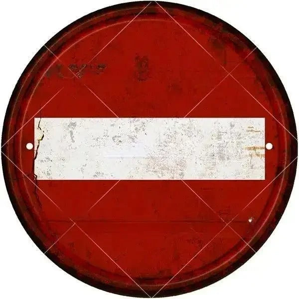 STOP Warning Round Garage Vintage Metal Sign | Each Plate