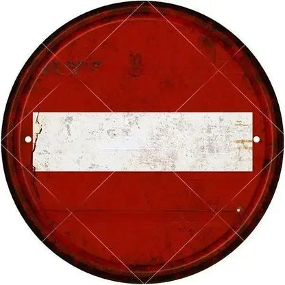 STOP Warning Round Garage Vintage Metal Sign | Each Plate