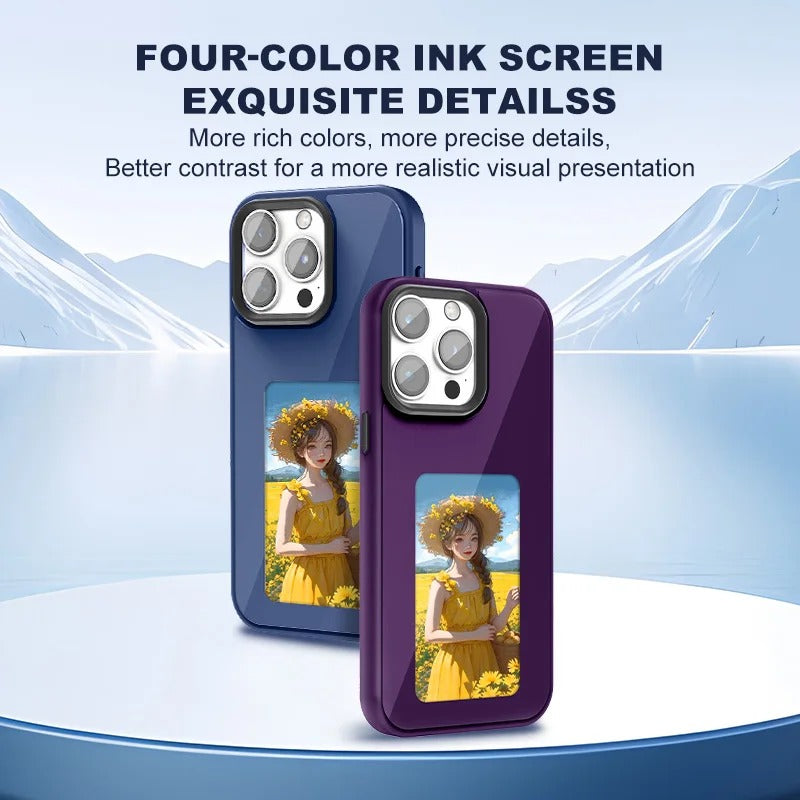 NFC iphone case E-ink screen four colors Image Transmission For Iphone 15 14 13 Pro Max DIY Cases Battery Free